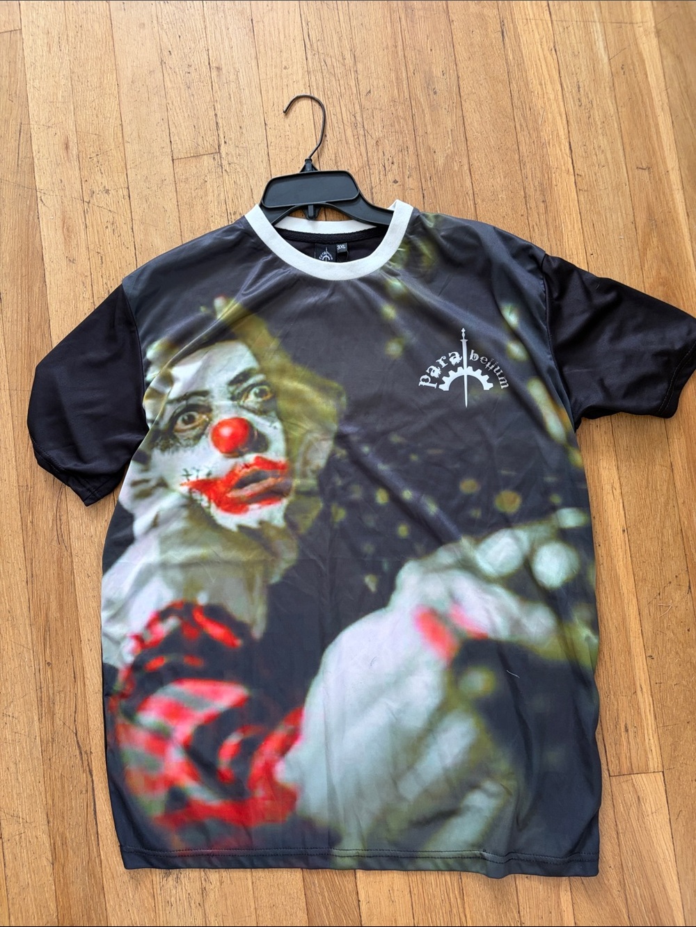 Graphic Clown Face Tee in Black with Red Accent